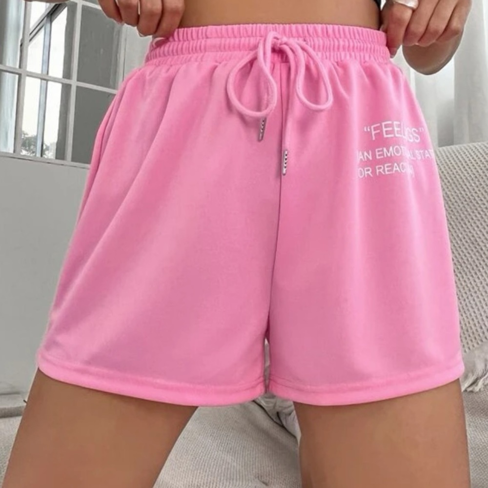pink graphic shorts